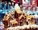 53078373 - christmas market, decorated gingerbread house